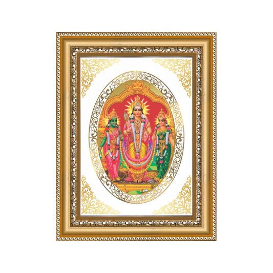 Lord Murugan Velli | Divine Silver Form Wall & Tabletop Royal Photo Frame in 24K Gold Plated Foil