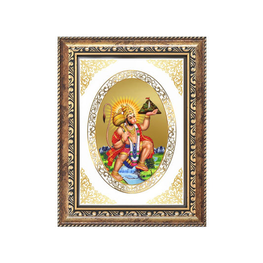 Lord Hanuman Blessing Form | Divine Wall & Tabletop Royal Photo Frame in 24K Gold Plated Foil
