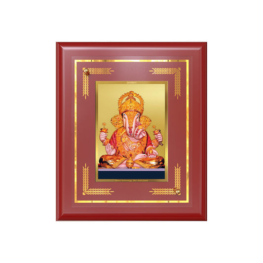 Dagdu Ganesh | Shri Dagdusheth Halwai Ganpati Wall & Tabletop Frame in 24K Gold Plated Foil