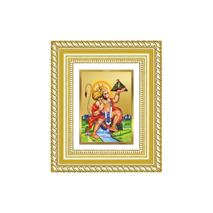 Diviniti 24K Gold Plated Hanuman With Mountain Divine Table Top Frame for Home Mandir & Office Decor | Luxury Spiritual Gift