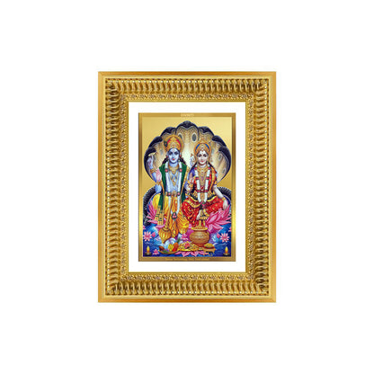 Diviniti 24K Gold Plated Vishnu Lakshmi (Classic) Divine Wall Frame for Home Mandir & Office Decor | Luxury Spiritual Gift