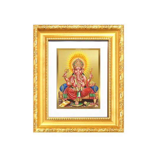 Diviniti 24K Gold Plated Ganesha |Divine Table Top Frame for Home Mandir & Office Decor | Luxury Spiritual Gift