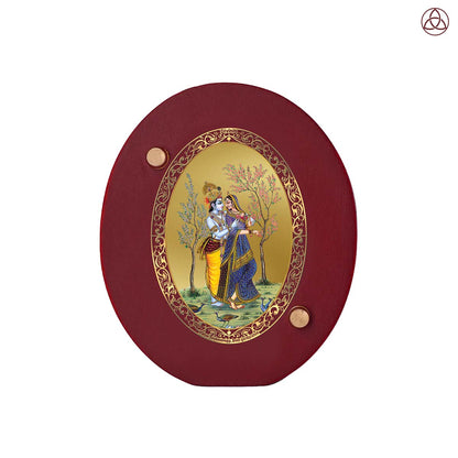 Radha Krishna Car Dashboard & Tabletop Photo Frame in 24K gold plated royal foil