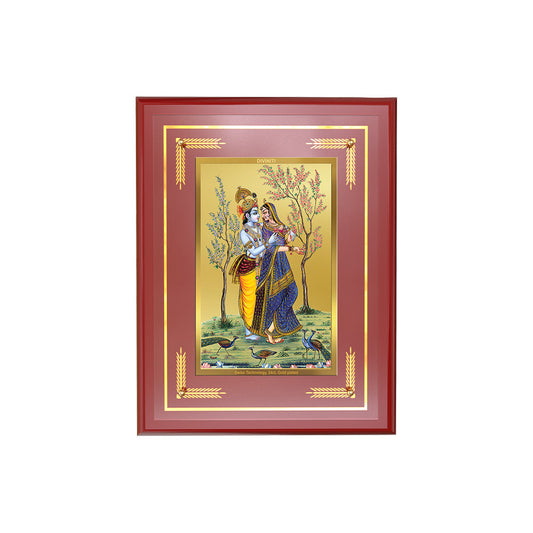 Diviniti Radha Krishna Wall Photo Frame in 24K Gold Plated Foil – Eternal Love, Divine Harmony & Spiritual Bliss