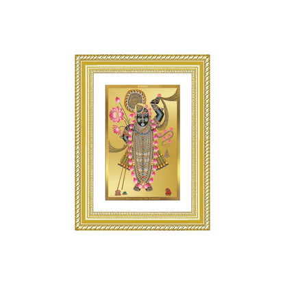 Diviniti 24K Gold Plated Shrinath Ji (Classic) Divine Wall Frame for Home Mandir & Office Decor | Luxury Spiritual Gift