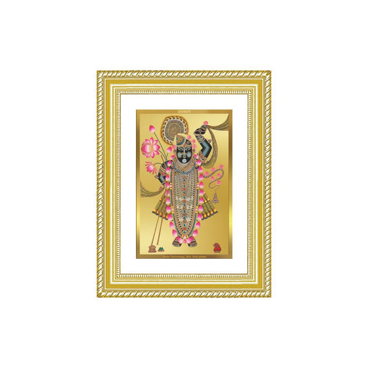 Diviniti 24K Gold Plated Shrinath Ji (Classic) Divine Wall Frame for Home Mandir & Office Decor | Luxury Spiritual Gift