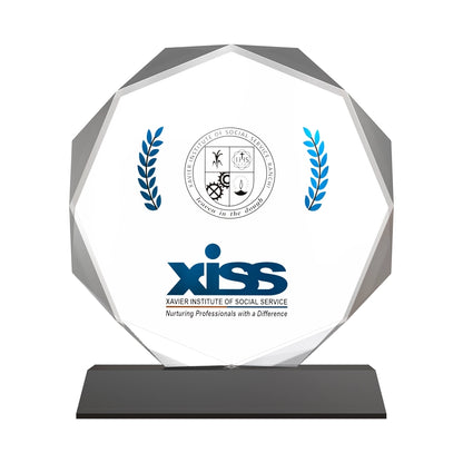 Crystal Edge Octagon Personalized Trophy Stylish MDF & Acrylic Award for Recognition