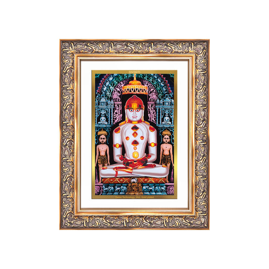 Diviniti 24K Gold Plated Adinath Divine Wall Frame for Home Mandir & Office Decor | Premium Jain Spiritual Gift