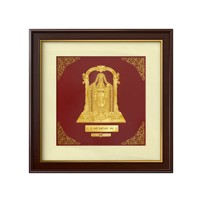 Tirupati Balaji | Lord Venkateswara Divine Blessings Gold on Gold Wall Hanging Frame in 24K Gold Plated Foil