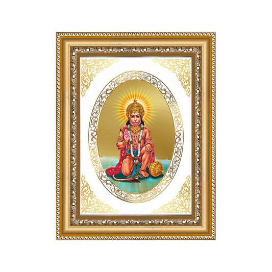 Lord Hanuman | Divine Wall & Tabletop Royal Photo Frame in 24K Gold Plated Foil
