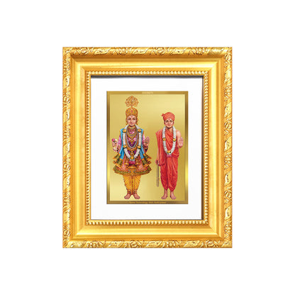 Diviniti 24K Gold Plated Swaminarayan |Divine Table Top Frame for Home Mandir & Office Decor | Luxury Spiritual Gift