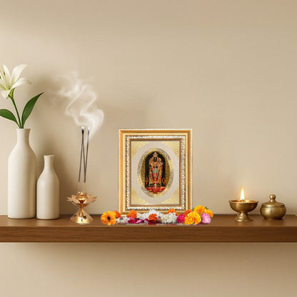 Ram Lalla Divine Child Form of Lord Ram Sacred Blessings Royal Tabletop Frame in 24K Gold Plated Foil