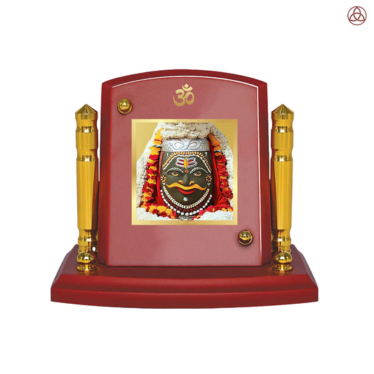 Mahakaleshwar Shiv Car Dashboard Frame | 24K Gold Plated Foil Religious Idol Photo Frame for Car, Home & Office | Mahakal Spiritual Decor for Protection, Positivity & Blessings