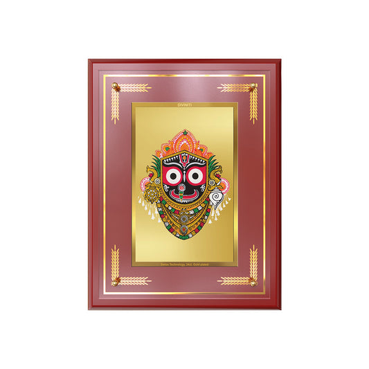 Diviniti 24K Gold Plated Lord Jagannath Blessing Tabletop Photo Frame | Divine Protection, Compassion & Spiritual Grace