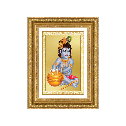 Diviniti 24K Gold Plated Bal Gopal Divine Wall Frame for Home Mandir & Office Decor | Luxury Spiritual Gift
