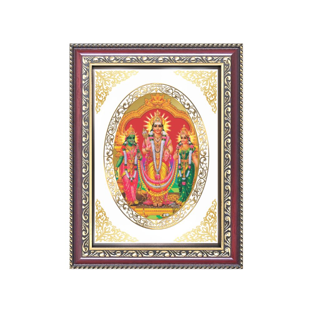 Lord Murugan Velli | Divine Silver Form Wall & Tabletop Royal Photo Frame in 24K Gold Plated Foil