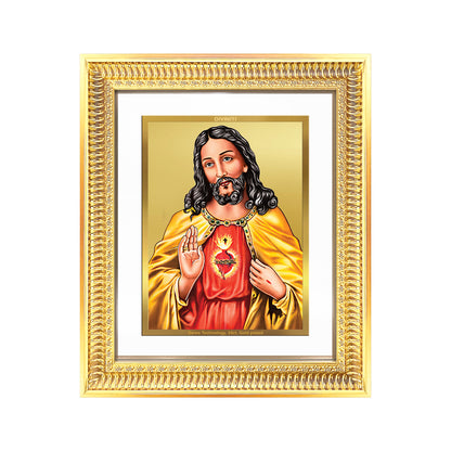 Diviniti 24K Gold Plated Jesus Christ (Classic) Divine Wall Frame for Home Mandir & Office Decor | Luxury Spiritual Gift