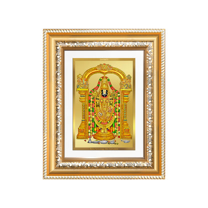 Diviniti 24K Gold Plated Tirupati Balaji Divine Wall and Table Top Frame for Home Mandir & Office Decor | Luxury Spiritual Gift