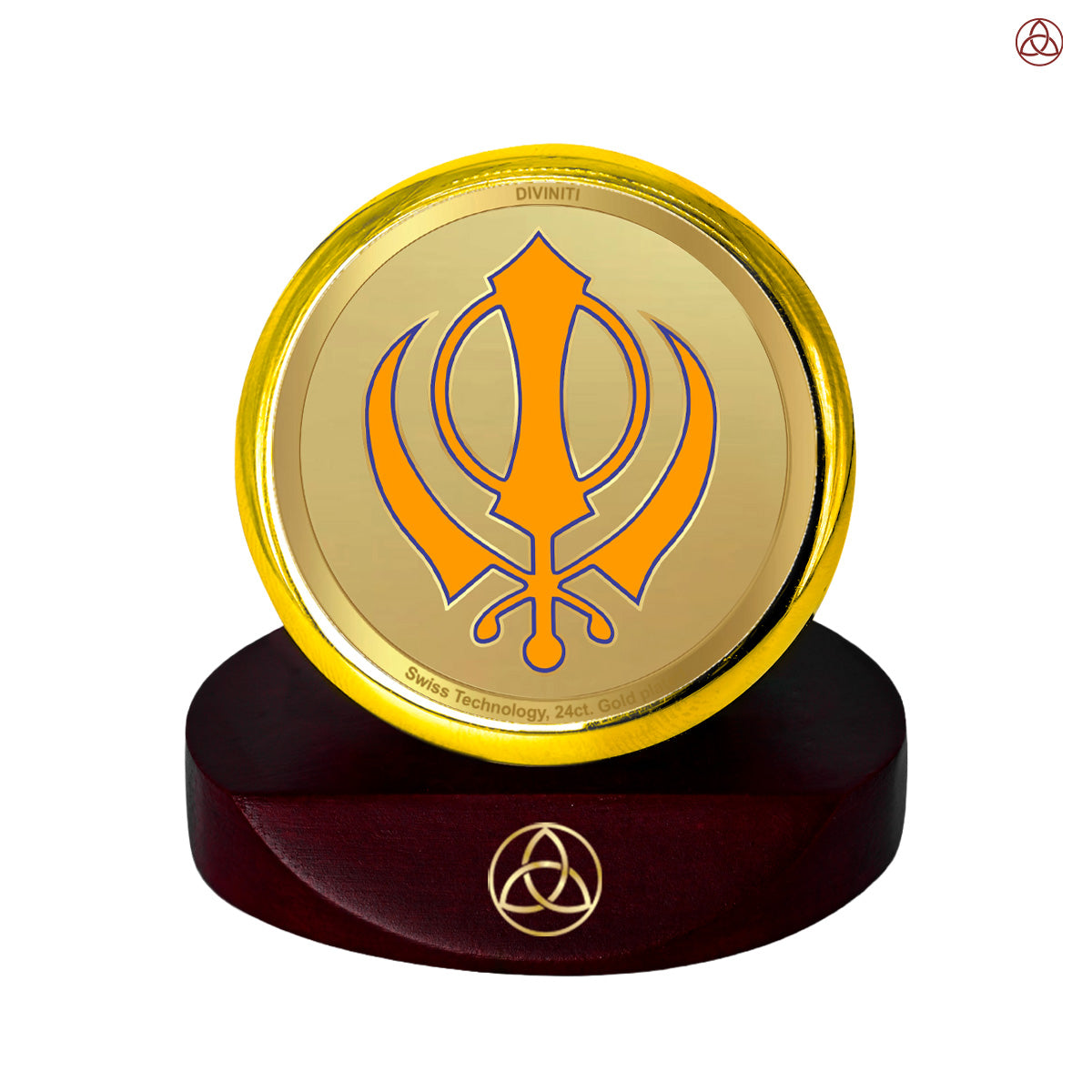 Khanda Sahib | The Emblem of Sikh Courage and Unity in 24K Gold Plated Foil Frame For Sikh Tradition