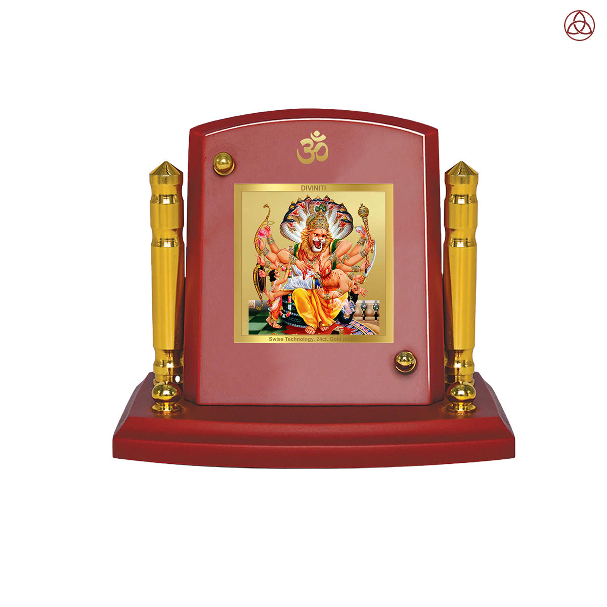 Lord Narasimha | The Fierce Protector Car Dashboard Frame in 24K Gold Plated Foil