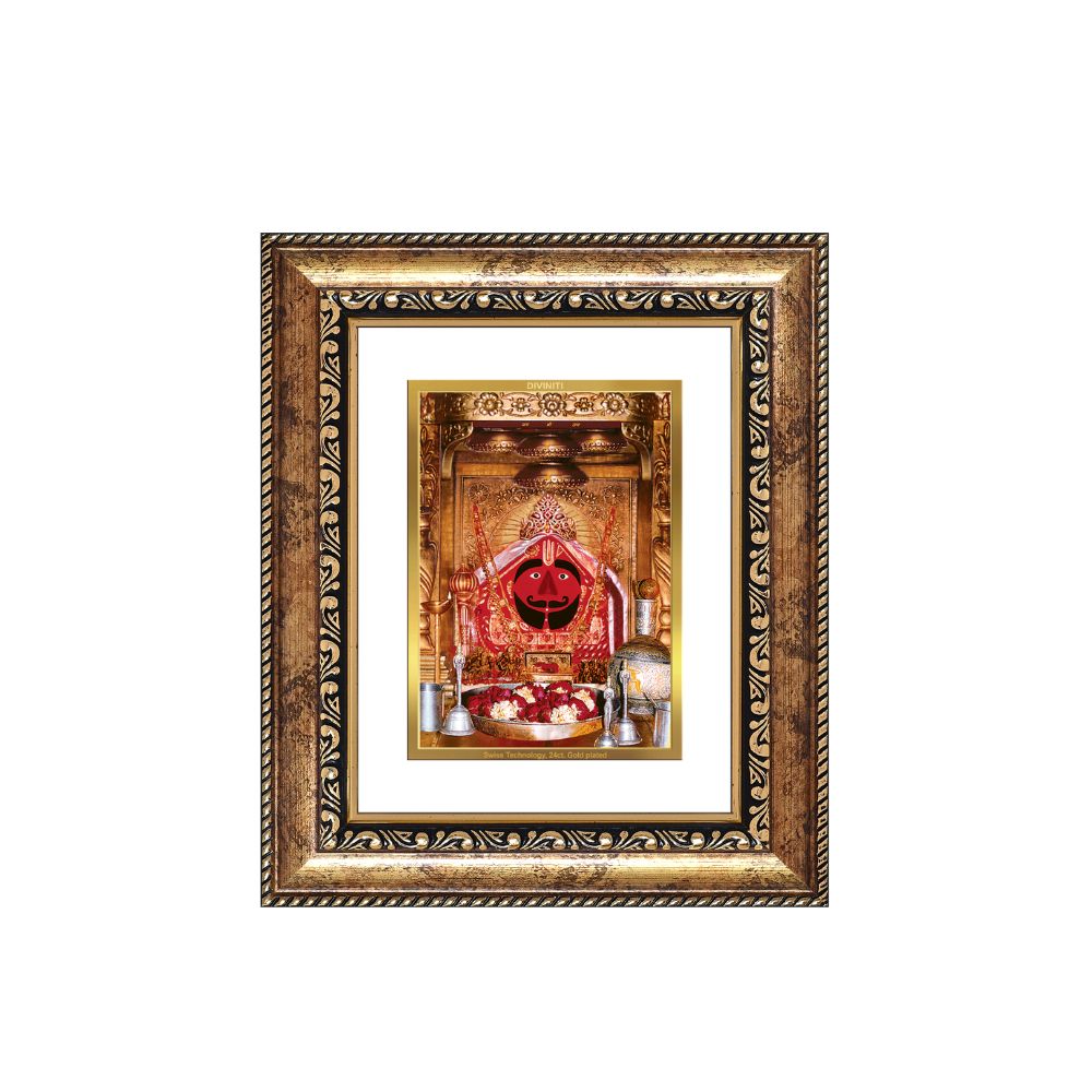 Diviniti 24K Gold Plated Salasar Balaji Divine Table Top Frame for Home Mandir & Office Decor | Luxury Spiritual Gift