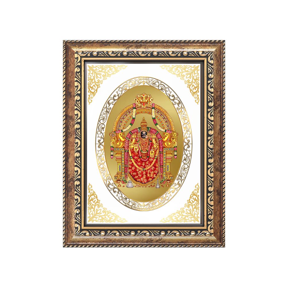Goddess Padmavati Jain Devi Divine Protection & Prosperity Royal Tabletop Frame in 24K Gold Plated Foil