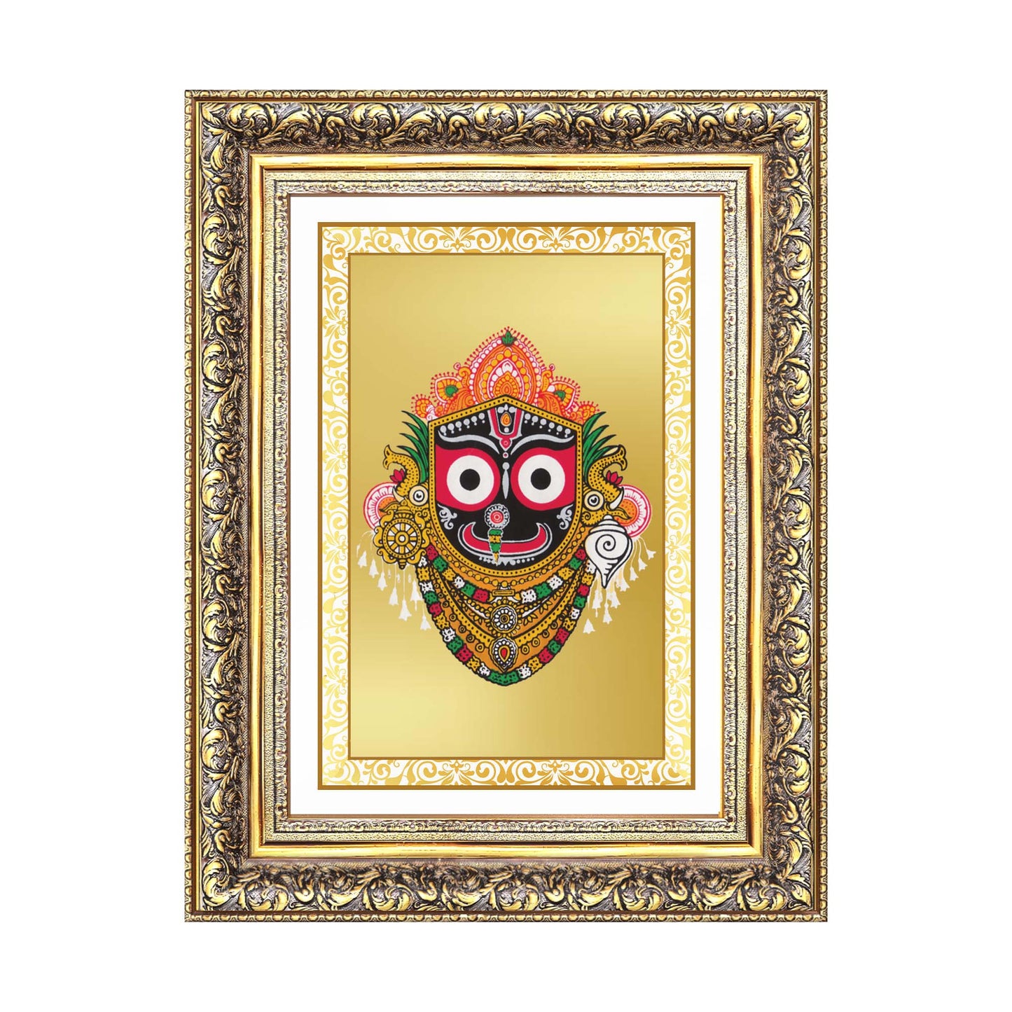 Diviniti 24K Gold Plated Jagannath (Classic) Divine Wall Frame for Home Mandir & Office Decor | Luxury Spiritual Gift