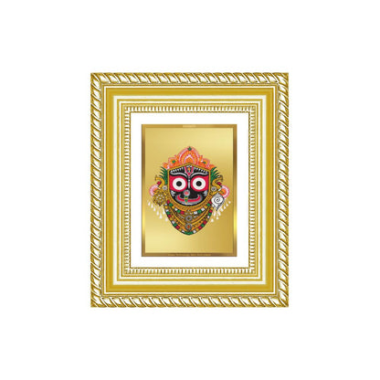 Diviniti 24K Gold Plated Jagannath Divine Table Top Frame for Home Mandir & Office Decor | Luxury Spiritual Gift