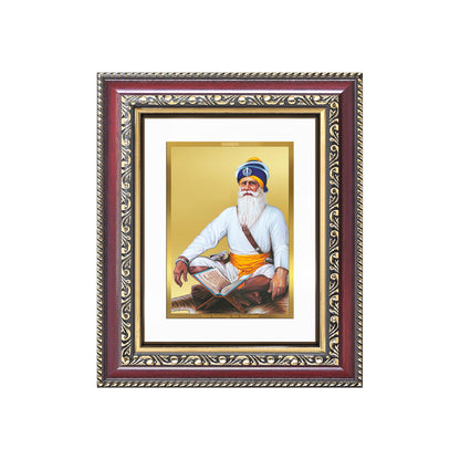 Diviniti 24K Gold Plated Baba Deep Singh Sacred Sikh Table Top Frame for Home Decor & Office Ambiance | Premium Spiritual Gift