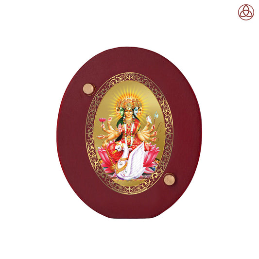 Gayatri Mata Car Dashboard & Tabletop Photo Frame in 24K gold plated royal foil