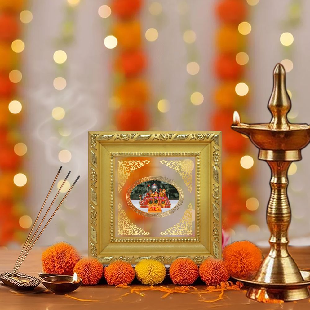 Mata Ka Darbar | Divine Durga Court Royal Tabletop Photo Frame in 24K Gold Plated Foil
