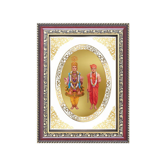 Swaminarayan Bhagwan | Divine Discipline & Devotion Wall & Tabletop Royal Photo Frame in 24K Gold Plated Foil
