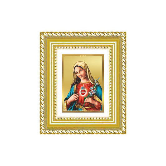 Diviniti 24K Gold Plated Mother Mary Divine Table Top Frame for Home Mandir & Office Decor | Luxury Spiritual Gift