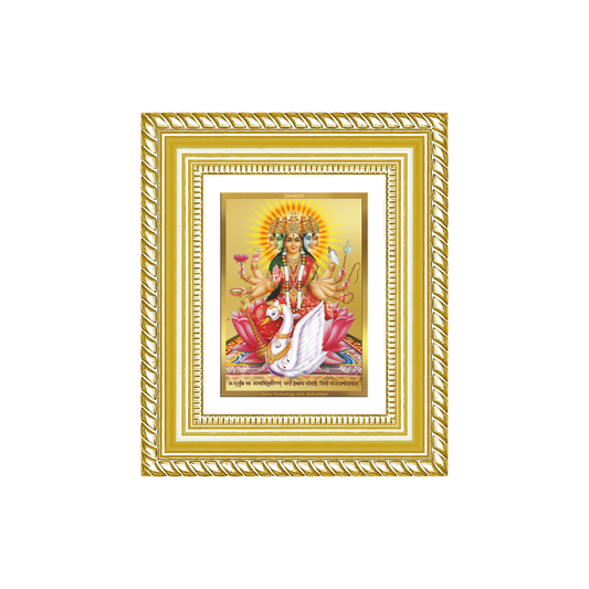 Diviniti 24K Gold Plated Gayatri Maa Divine Table Top Frame for Home Mandir & Office Decor | Luxury Spiritual Gift