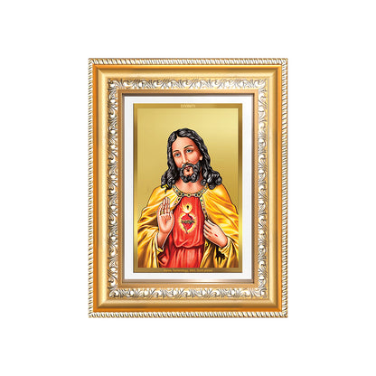 Diviniti 24K Gold Plated Jesus Christ (Classic) Divine Wall Frame for Home Mandir & Office Decor | Luxury Spiritual Gift