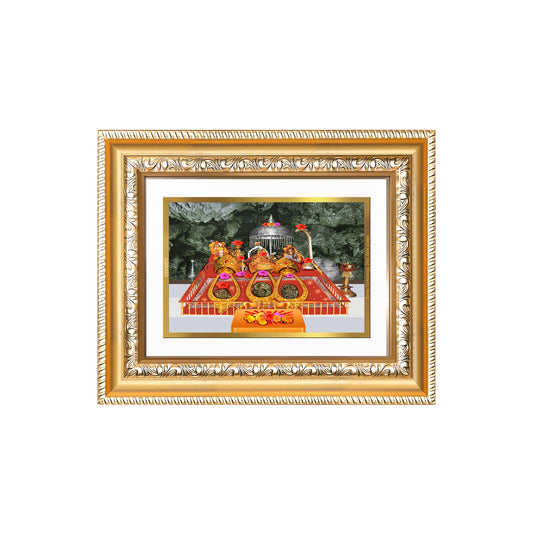 Diviniti 24K Gold Plated Mata Ka Darbar (Classic) Divine Wall and Table Top Frame for Home Mandir & Office Decor | Luxury Spiritual Gift