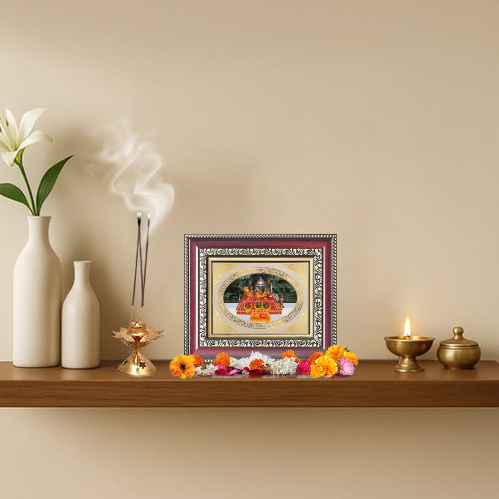 Mata Ka Darbaar Divine Durga Darshan Sacred Navratri Blessings Royal Tabletop Frame in 24K Gold Plated Foil