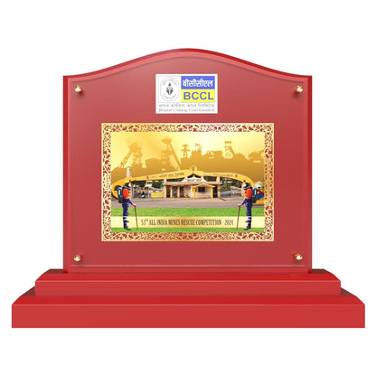 Customized MDF Memento With Image Printed on 24K Gold Plated Foil For Corporate Gifting