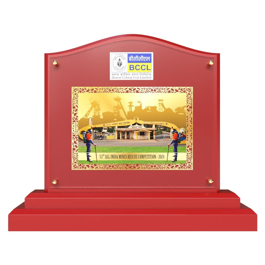 Customized MDF Memento With Image Printed on 24K Gold Plated Foil For Corporate Gifting