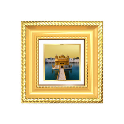 Diviniti Sachkhand Shri Darbar Sahib (Golden Temple) Tabletop Photo Frame in 24K Gold Plated Foil | Peace, Devotion & Divine Blessings | DG015S1A (10x10 CM)