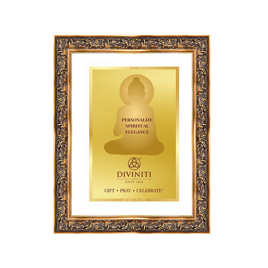 Diviniti Double Glass Frame Personalised Wall Photo Frame in 24K Gold Plated Foil