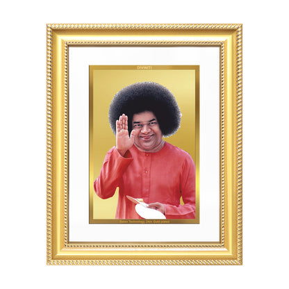 Diviniti 24K Gold Plated Satya Sai Baba (Classic) Divine Wall Frame for Home Mandir & Office Decor | Luxury Spiritual Gift