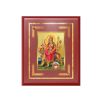 Diviniti 24K Gold Plated Maa Durga Wall & Tabletop Photo Frame | Strength, Protection & Divine Blessings