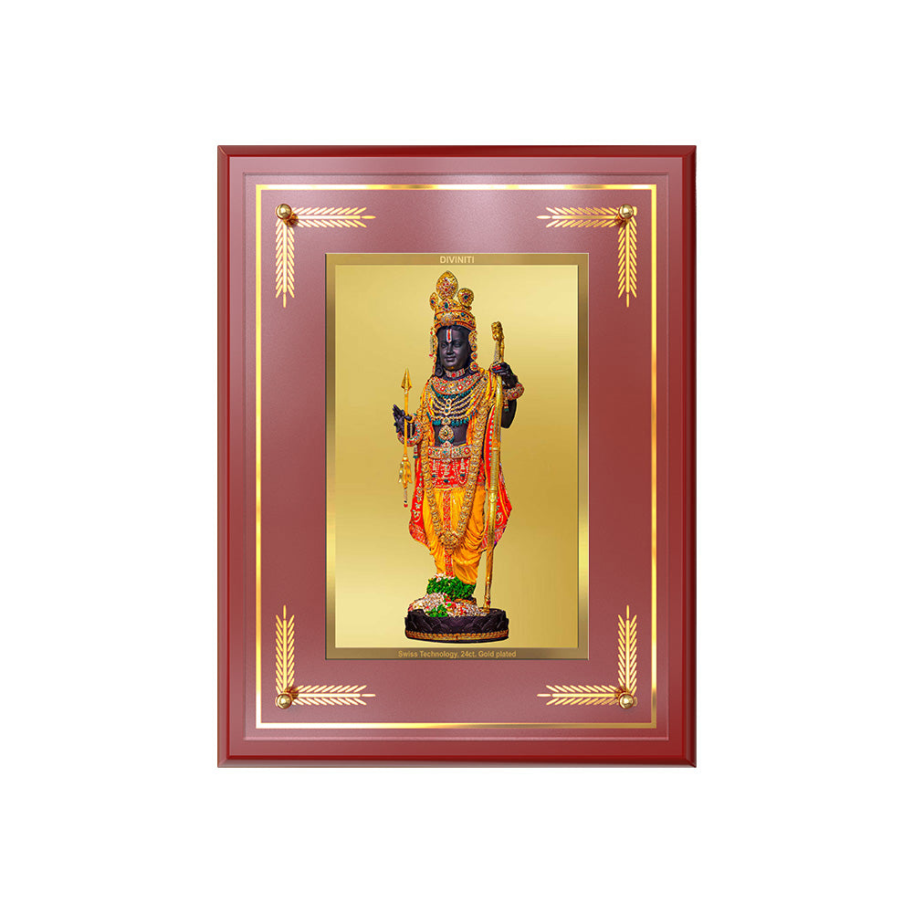 Diviniti 24K Gold Plated Ram Lalla with Arch Blessing Tabletop Photo Frame | Innocence, Faith & Divine Grace