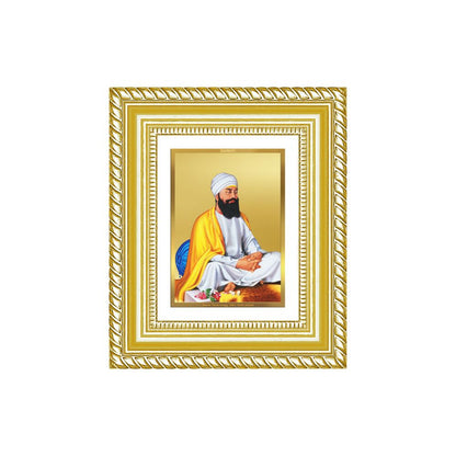 Diviniti 24K Gold Plated Guru Tegh Bahadur Sahib Ji Sacred Sikh Table Top Frame for Home Decor & Office Ambiance | Premium Spiritual Gift