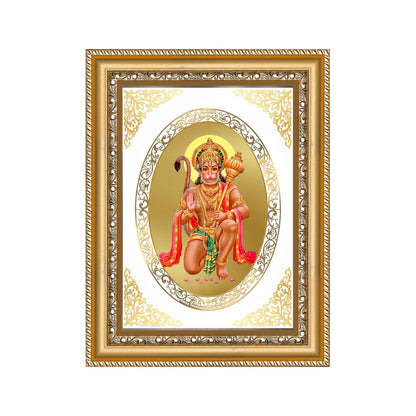 Lord Hanuman Blessing Form | Divine Wall & Tabletop Royal Photo Frame in 24K Gold Plated Foil