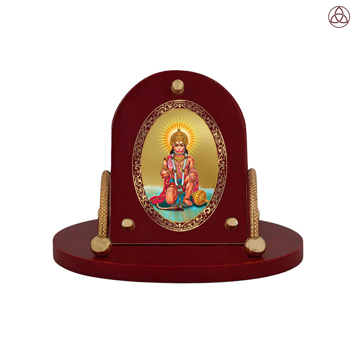 Hanuman Ashirwad – Blessing Hanuman Ji 24K Gold Plated Divine Photo Frame for Car Dashboard, Home Décor & Tabletop | Blessings of Protection, Strength & Courage