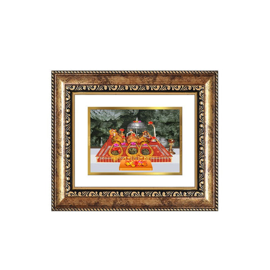 Diviniti 24K Gold Plated Mata Ka Darbar Divine Table Top Frame for Home Mandir & Office Decor | Luxury Spiritual Gift