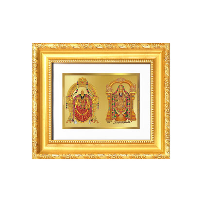 Diviniti 24K Gold Plated Padmavati And Balaji |Divine Table Top Frame for Home Mandir & Office Decor | Luxury Spiritual Gift