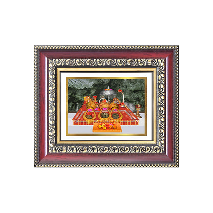Diviniti 24K Gold Plated Mata Ka Darbar (Classic) Divine Table Top Frame for Home Mandir & Office Decor | Luxury Spiritual Gift